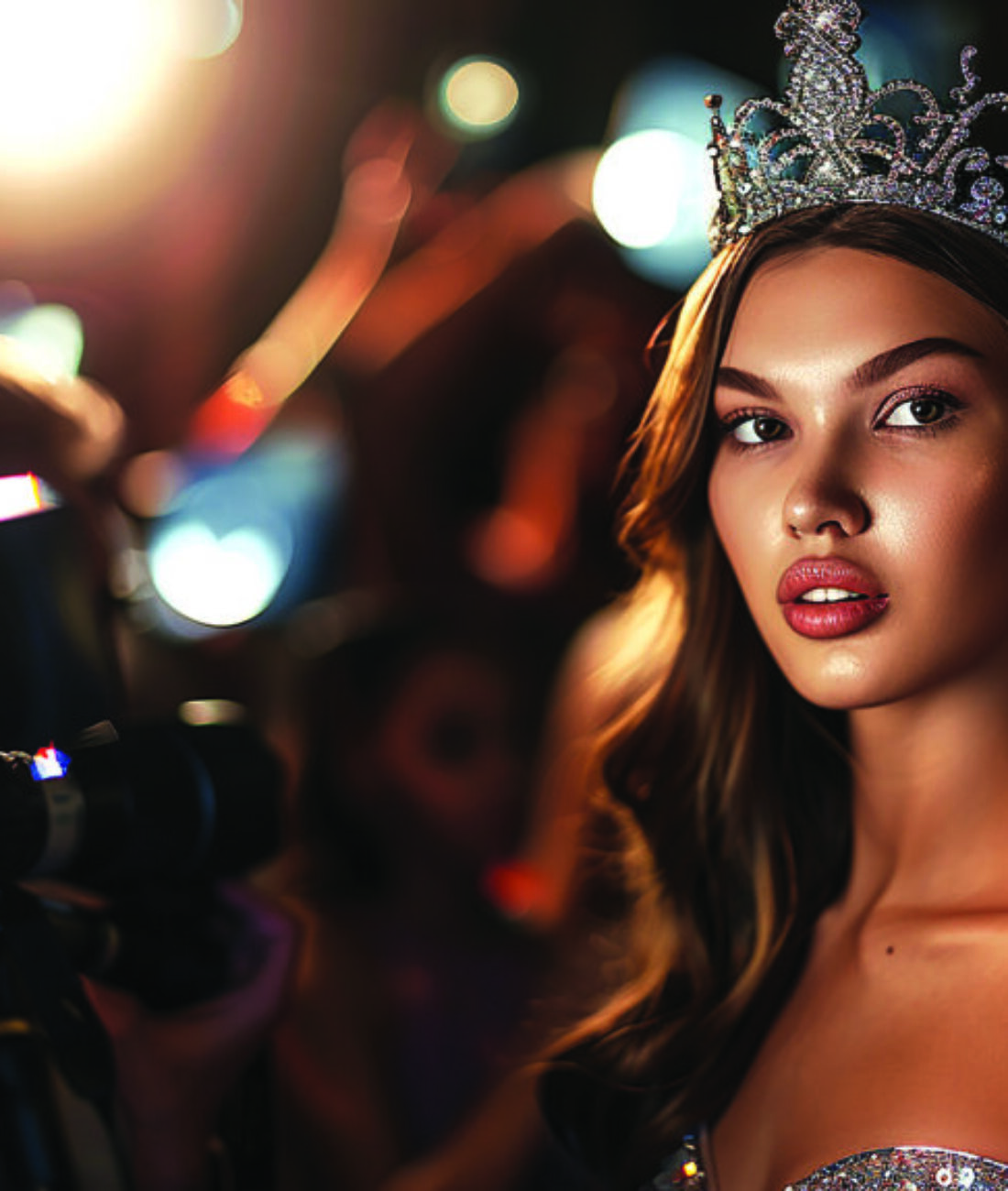 beauty-queen-wearing-crown-surrounded-by-photographers-glamorous-design