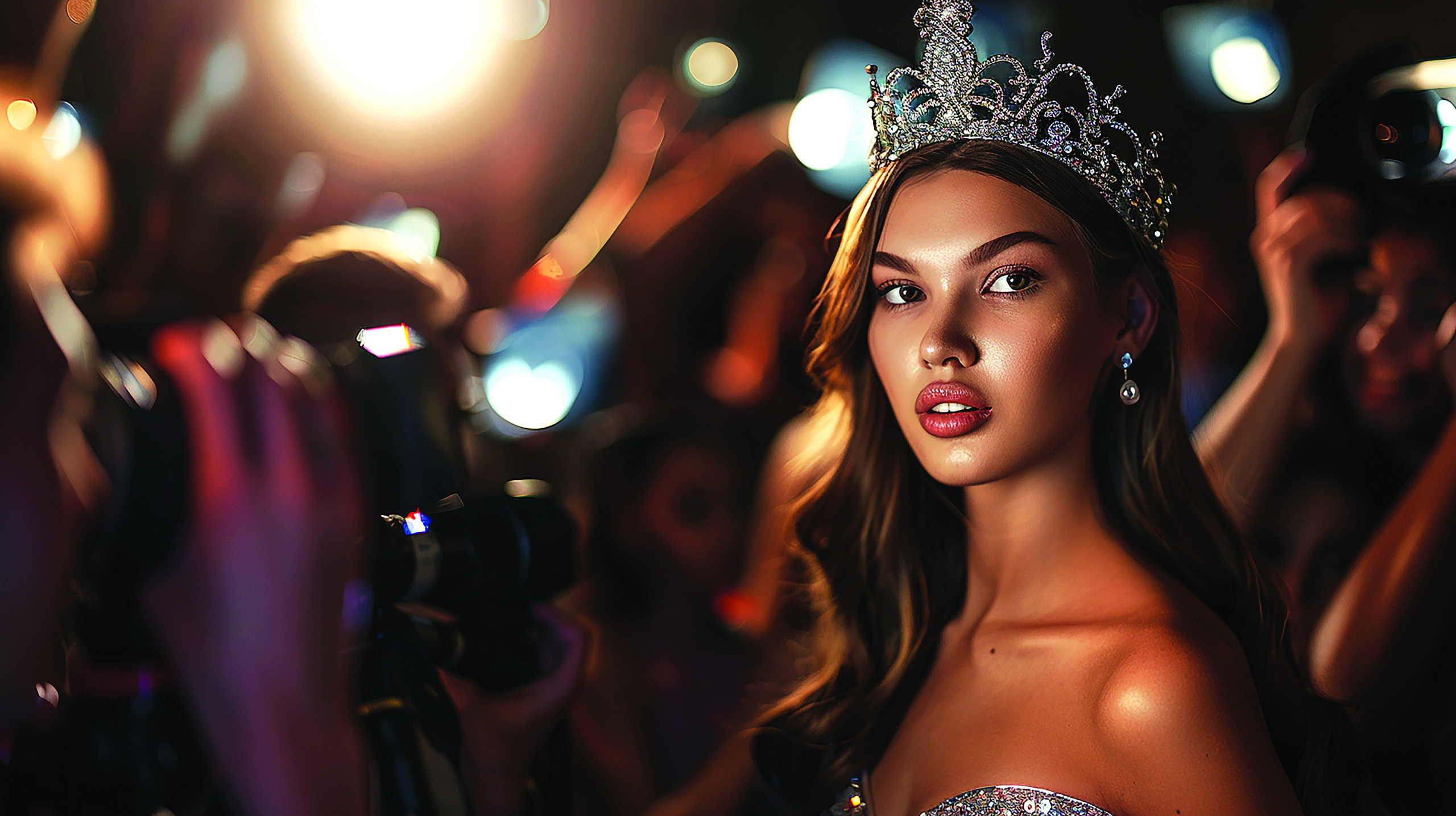 beauty-queen-wearing-crown-surrounded-by-photographers-glamorous-design